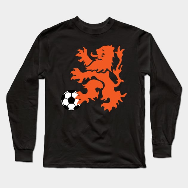 Dutch Lion with Soccer Ball Long Sleeve T-Shirt by cartogram